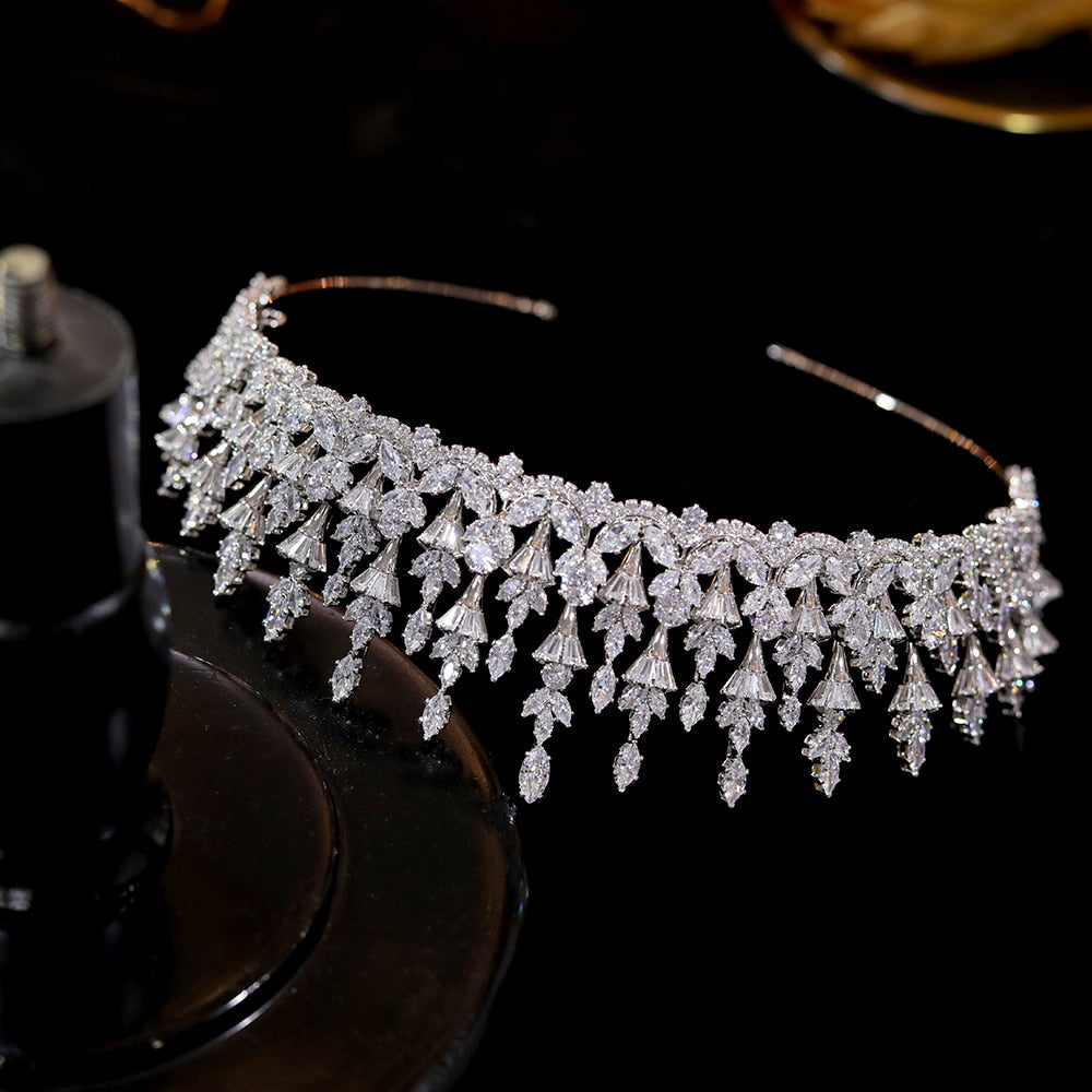 
                      
                        Cubic Zirconia Pageant/Wedding Tiara Accessory - TulleLux Bridal Crowns &  Accessories 
                      
                    