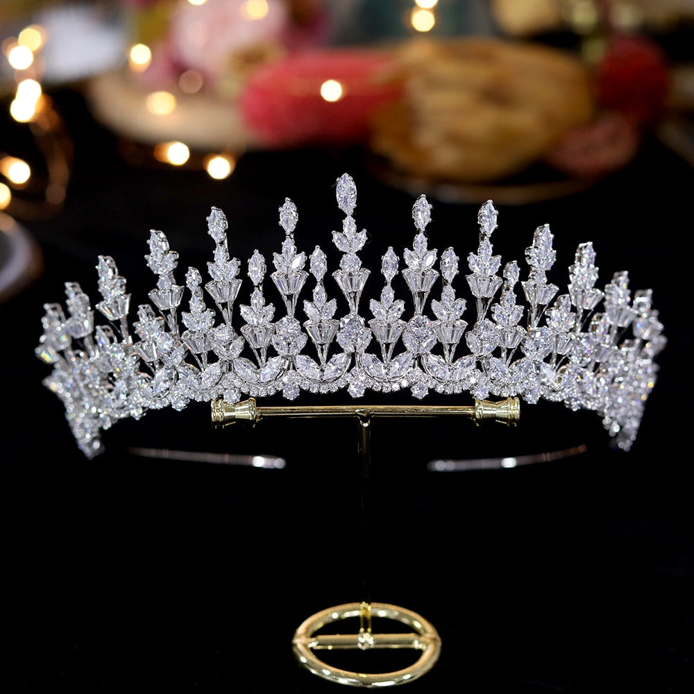 Cubic Zirconia Pageant/Wedding Tiara Accessory - TulleLux Bridal Crowns &  Accessories 