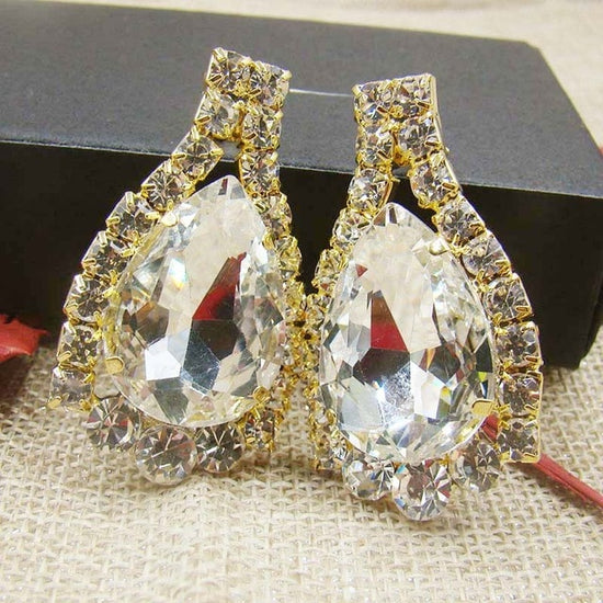 Pageant Brilliant Rhinestone Earrings Colorful  Masquarade DecorativeJewelry - TulleLux Bridal Crowns &  Accessories 