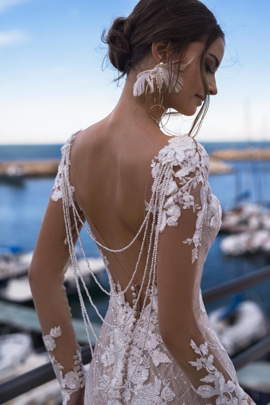 Load image into Gallery viewer, Sexy Backless Lace Mermaid Wedding Gown - TulleLux Bridal Crowns &amp;amp;  Accessories 
