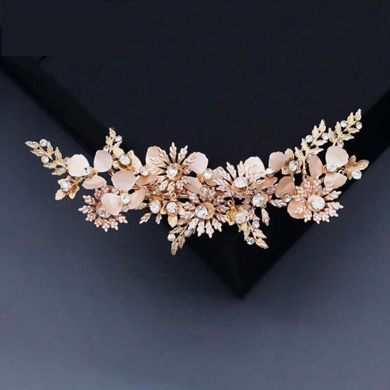Load image into Gallery viewer, Gold or Silver Rhinestone Crystal Wedding Day Bridal Hair Clip - TulleLux Bridal Crowns &amp;amp;  Accessories 
