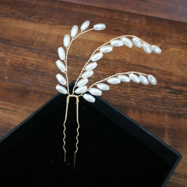 
                      
                        U-shaped Metal Hairpins Simulated Pearl Bridal Tiara Hair Accessories Multiple Combinations - TulleLux Bridal Crowns &  Accessories 
                      
                    