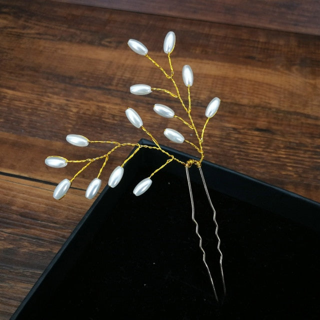 
                      
                        U-shaped Metal Hairpins Simulated Pearl Bridal Tiara Hair Accessories Multiple Combinations - TulleLux Bridal Crowns &  Accessories 
                      
                    
