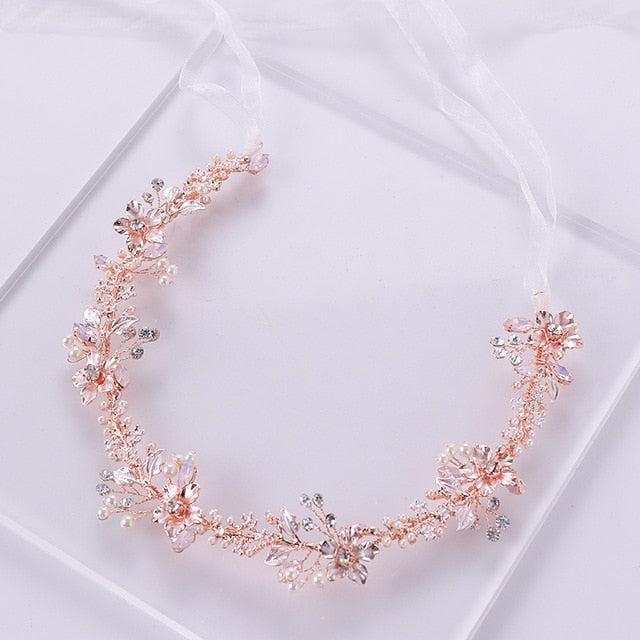 
                      
                        Rose Gold Crystal Pearl Flower Handmade Bridal Tiara - TulleLux Bridal Crowns &  Accessories 
                      
                    