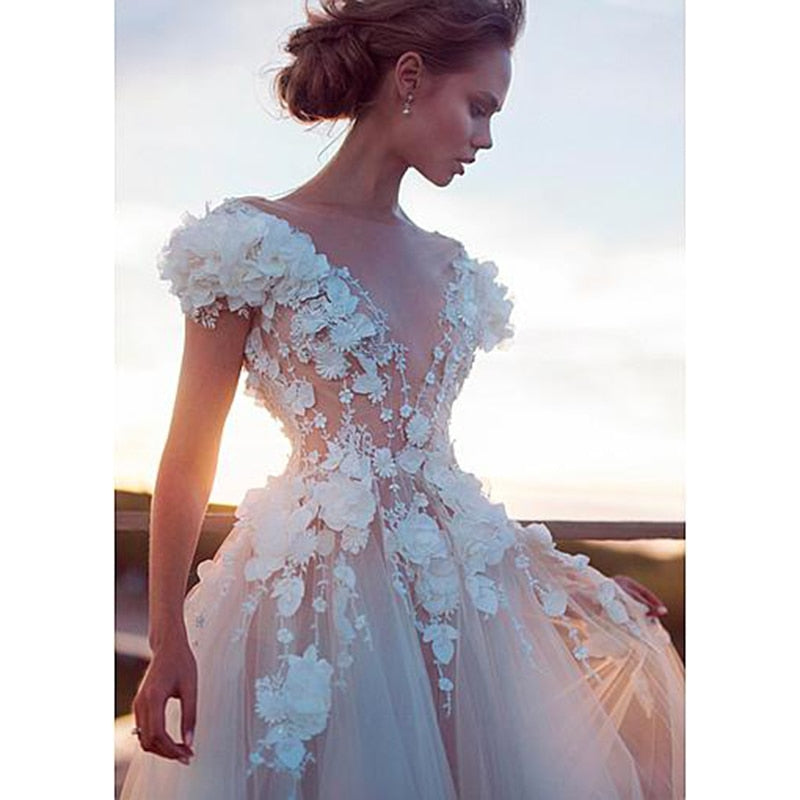 
                      
                        Tulle Boho Wedding Dress Sexy Backless Princess Bridal Dress Beach Wedding Gown - TulleLux Bridal Crowns &  Accessories 
                      
                    