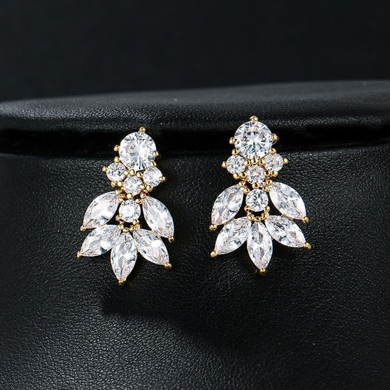 Load image into Gallery viewer, Quality Marquise Cubic Zirconia Crystal Drop Earrings - TulleLux Bridal Crowns &amp;amp;  Accessories 
