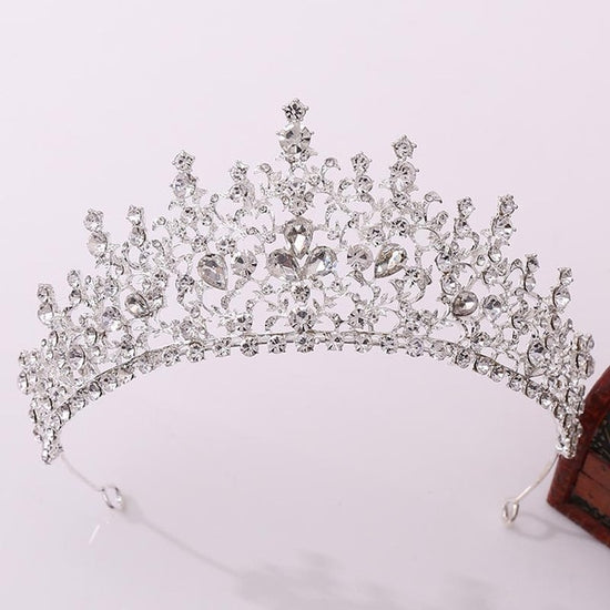 Baroque Rhinestone Crystal Gold Silver  Tiara Crown - TulleLux Bridal Crowns &  Accessories 