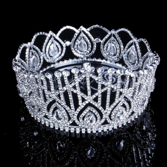 7 oz Silver Crown with Big Rhinestones - Silver 