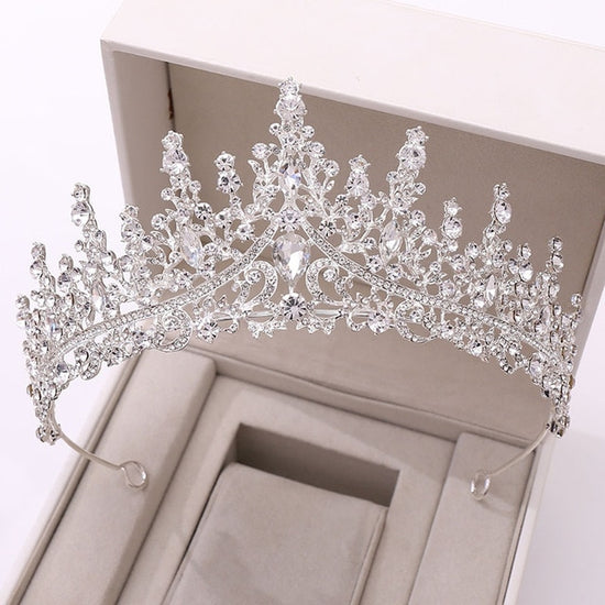 Load image into Gallery viewer, Crystal Rhinestone Crown Tiaras Wedding Hair Muti Colors - TulleLux Bridal Crowns &amp;amp;  Accessories 
