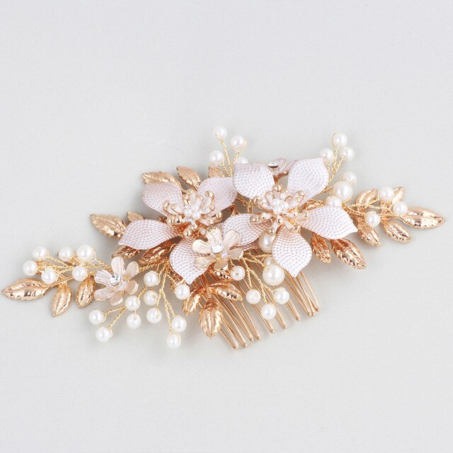 Wedding Hair Accessories Hair Comb Pearl Bridal Flower - TulleLux Bridal Crowns &  Accessories 
