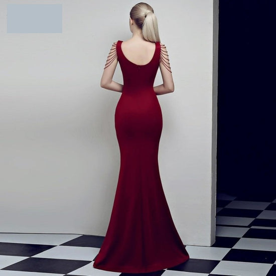 Load image into Gallery viewer, Mermaid Prom Dress Sexy Front Leg Split Plus Sizes Available, Multiple Colors - TulleLux Bridal Crowns &amp;amp;  Accessories 
