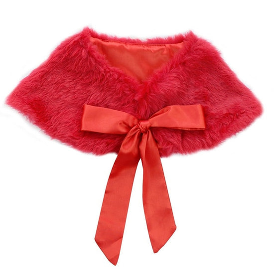 Flower Girls Faux Fur Bolero Shrug Jacket  Princess Cape Dress Cover Up Wedding Pageant Party Wrap - TulleLux Bridal Crowns &  Accessories 