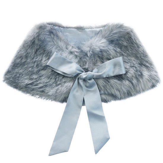 Flower Girls Faux Fur Bolero Shrug Jacket  Princess Cape Dress Cover Up Wedding Pageant Party Wrap - TulleLux Bridal Crowns &  Accessories 