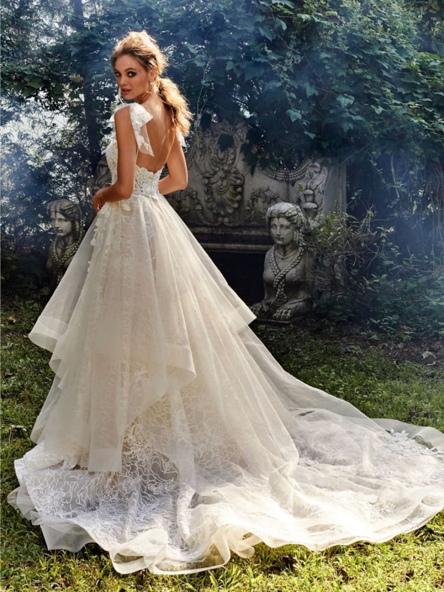 Lace A-line Wedding Dress Backless Illusion Bridal Gown - TulleLux Bridal Crowns &  Accessories 