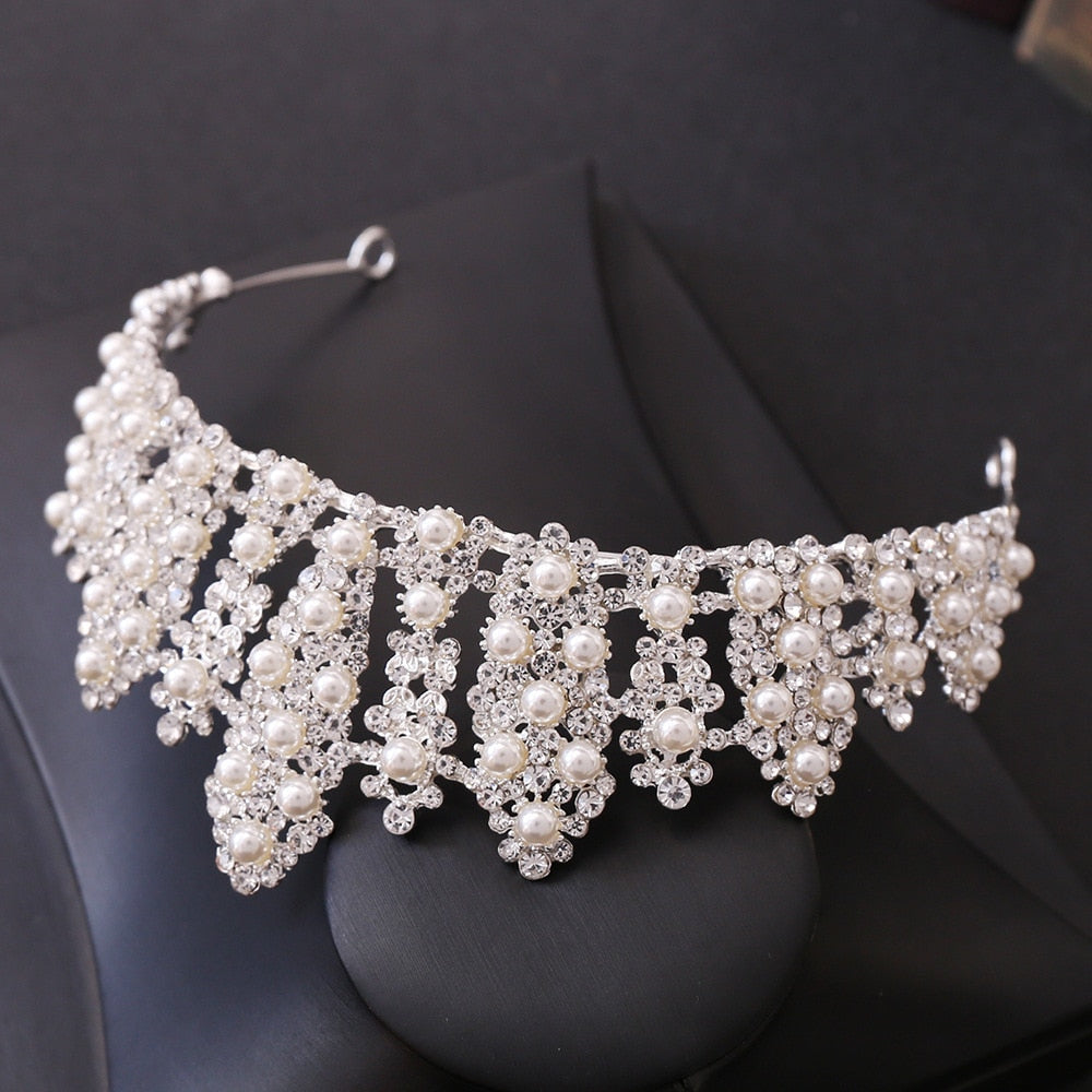 
                      
                        Baroque Pearl Crystal Bridal Tiara Crown - TulleLux Bridal Crowns &  Accessories 
                      
                    