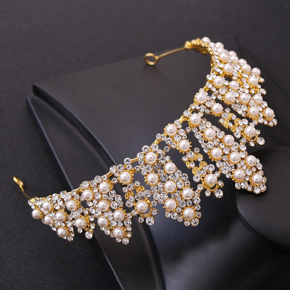 
                      
                        Baroque Pearl Crystal Bridal Tiara Crown - TulleLux Bridal Crowns &  Accessories 
                      
                    