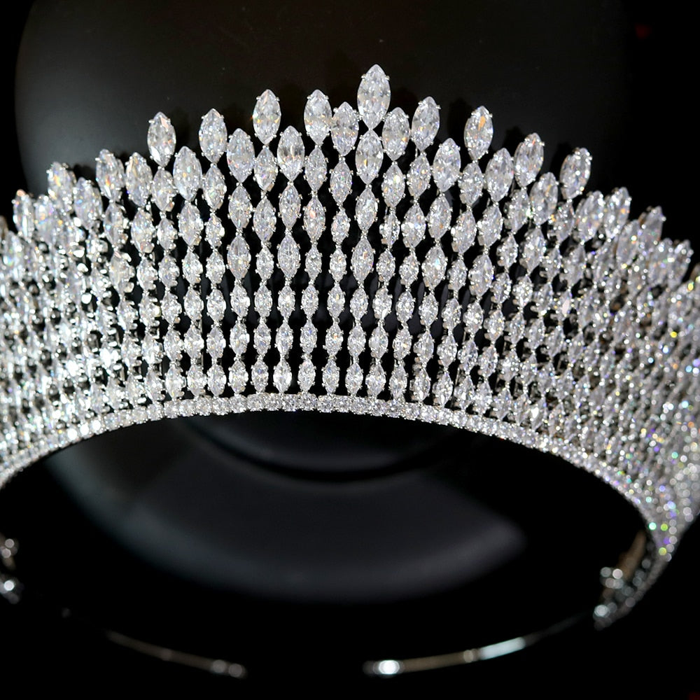 European Bridal Headdress Crystal Queen Crown Bridal Hair Accessory - TulleLux Bridal Crowns &  Accessories 