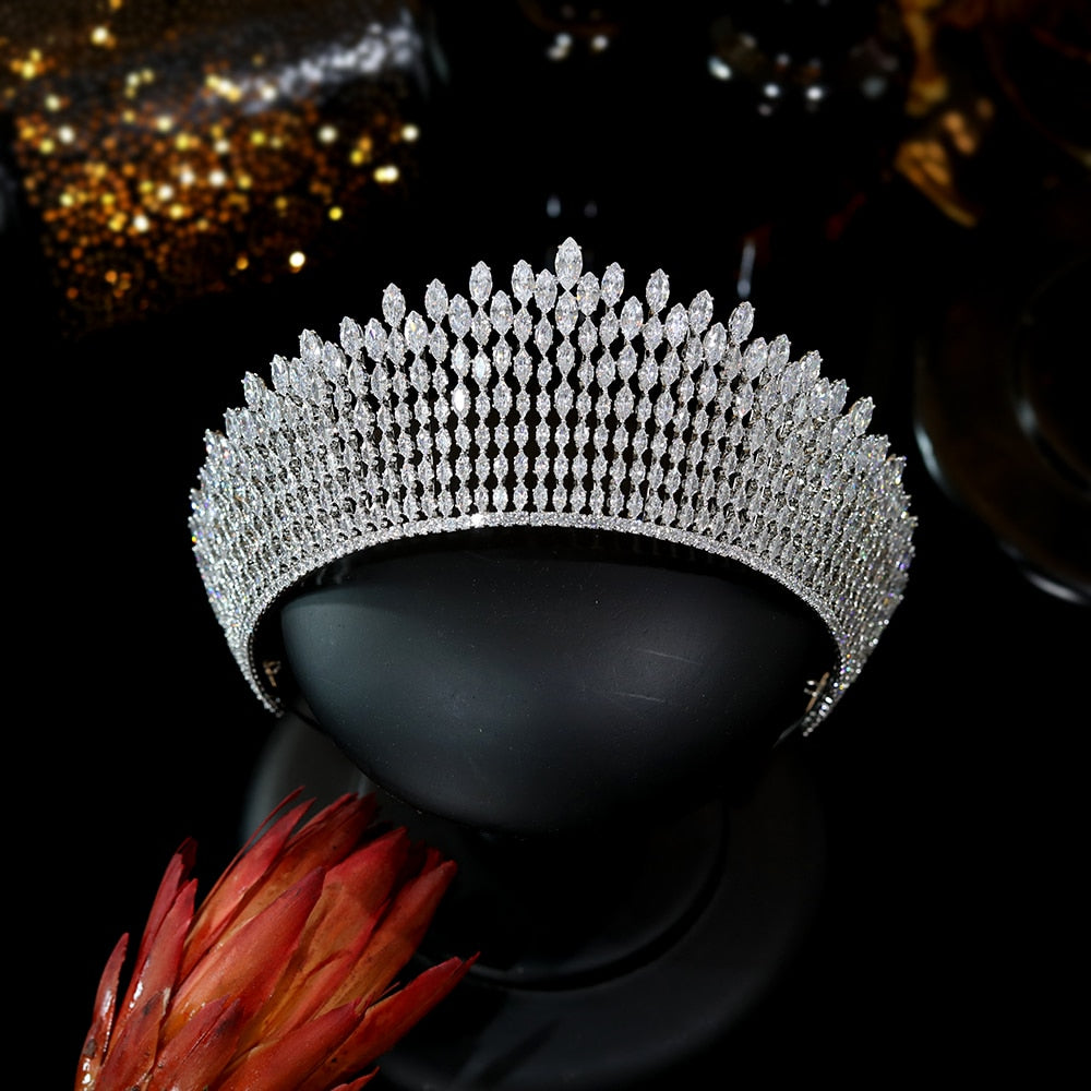 European Bridal Headdress Crystal Queen Crown Bridal Hair Accessory - TulleLux Bridal Crowns &  Accessories 