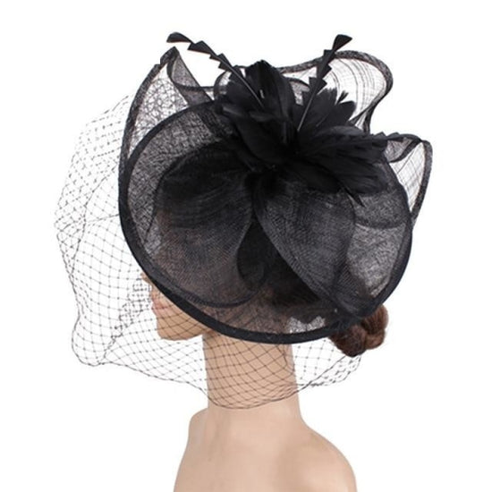 Feather Top Fascinator Headwear Accessories Wedding Millinery Cocktail Hat - TulleLux Bridal Crowns &  Accessories 