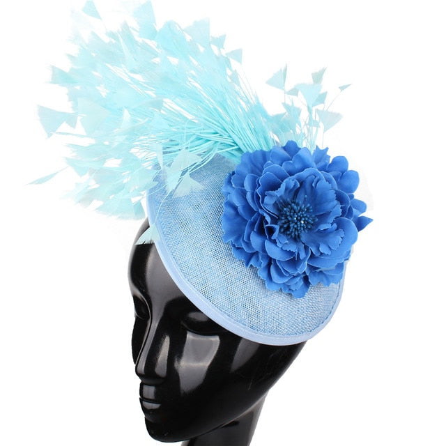 
                      
                        15 Colors Side Hat Fascinator for Church Weddings Party Events - TulleLux Bridal Crowns &  Accessories 
                      
                    