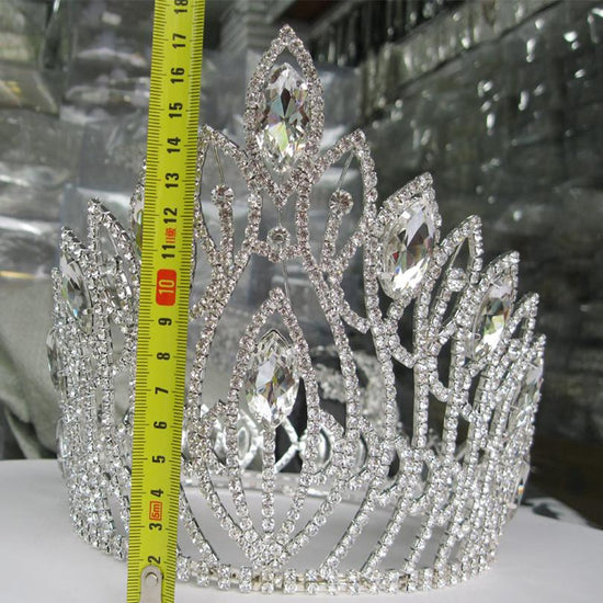 Large  Luxury Crystal Pageant Tiara Crown Hair Accessory - TulleLux Bridal Crowns &  Accessories 