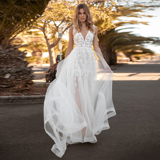 Tulle Lace Bohemian Princess Bridal Wedding Gown – TulleLux Bridal ...