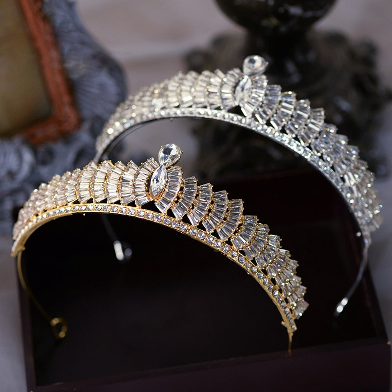 Luxury Crystal Rhinestone Bridal Crown Wedding Tiara – TulleLux