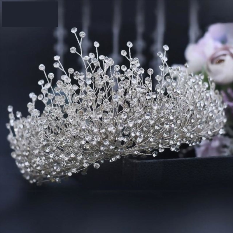 Load image into Gallery viewer, Crystal Pearl Princess Brides Tiara Crown - TulleLux Bridal Crowns &amp;amp;  Accessories 
