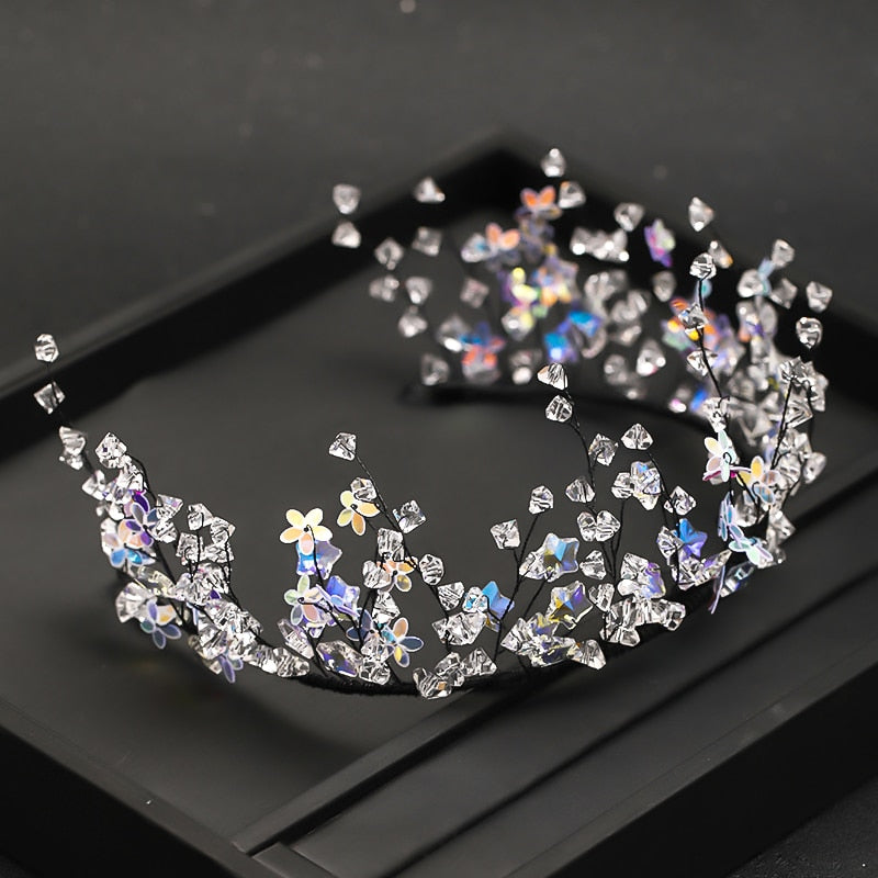 Load image into Gallery viewer, Trendy Stars Crystal Headband Bridal Wedding Tiara  With Earrings - TulleLux Bridal Crowns &amp;amp;  Accessories 
