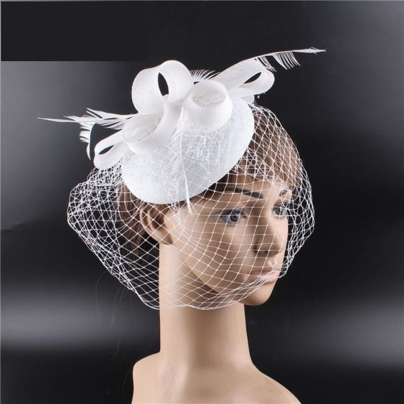 
                      
                        Multiple Colors Classic Mesh Fascinating Hair Clip Bowler Feather Hat Headband - TulleLux Bridal Crowns &  Accessories 
                      
                    