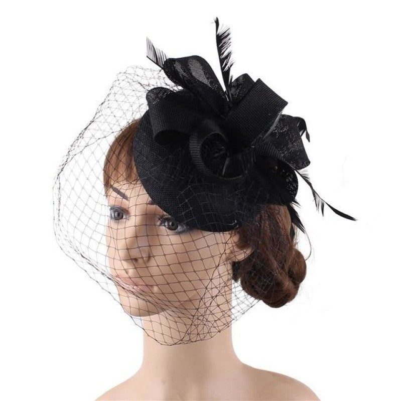 
                      
                        Multiple Colors Classic Mesh Fascinating Hair Clip Bowler Feather Hat Headband - TulleLux Bridal Crowns &  Accessories 
                      
                    