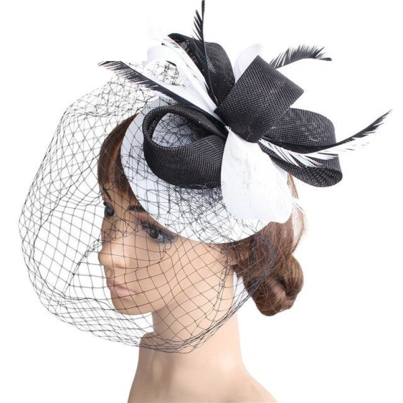 
                      
                        Multiple Colors Classic Mesh Fascinating Hair Clip Bowler Feather Hat Headband - TulleLux Bridal Crowns &  Accessories 
                      
                    