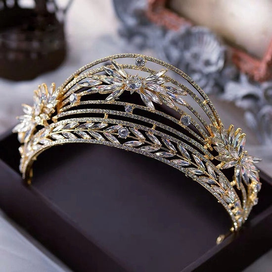 Princess Baroque Wedding Tiara Crown Bridal Hair Accessory - TulleLux Bridal Crowns &  Accessories 