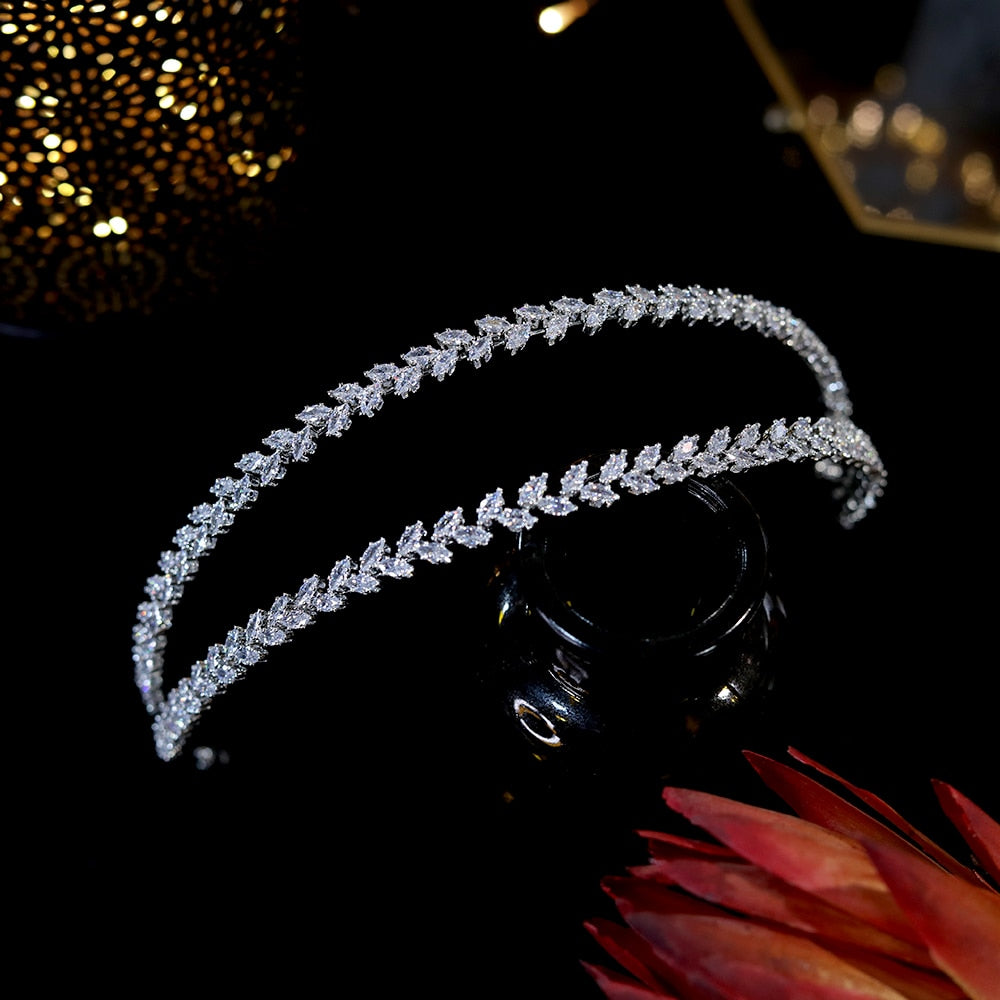 
                      
                        Cubic Zirconia Wedding Bridal Headband  Tiara - TulleLux Bridal Crowns &  Accessories 
                      
                    