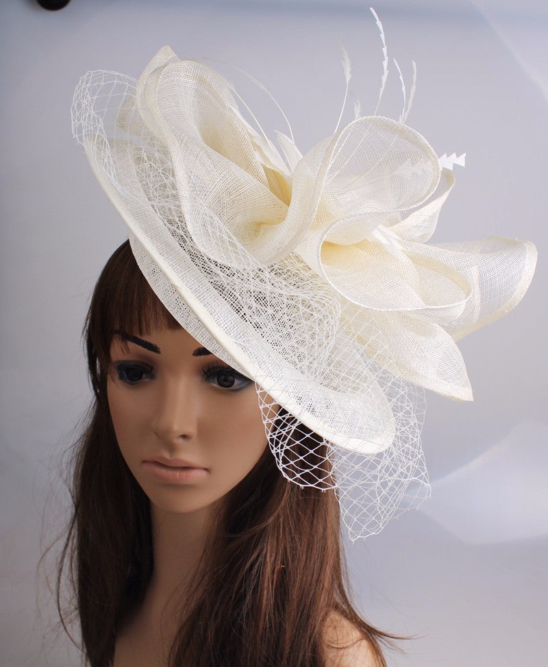 Feather Top Fascinator Headwear Accessories Wedding Millinery Cocktail Hat - TulleLux Bridal Crowns &  Accessories 