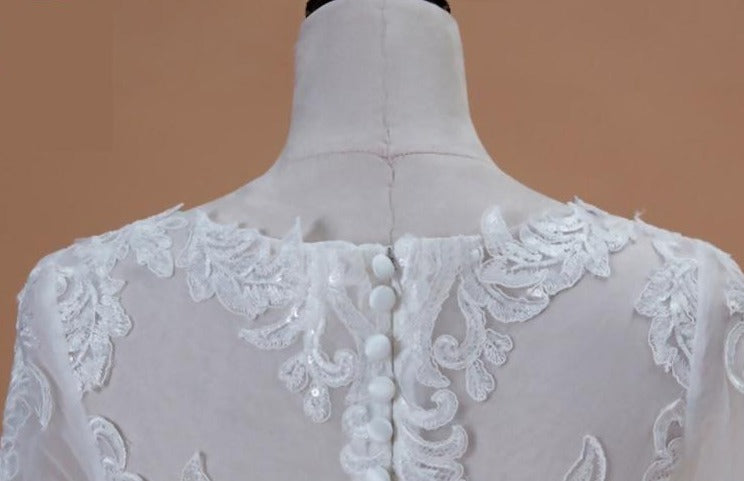 
                      
                        Satin & Lace Long Sleeve Wedding Dress  A-Line Bridal Gown With Pockets - TulleLux Bridal Crowns &  Accessories 
                      
                    