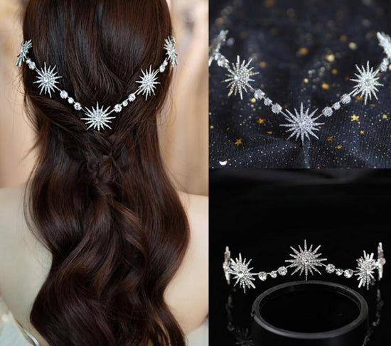 Star Headpiece Tiara Crown Rhinestone Crystal Headband - TulleLux Bridal Crowns &  Accessories 