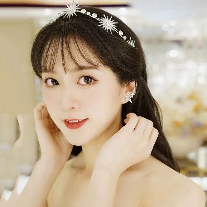 
                      
                        Star Headpiece Tiara Crown Rhinestone Crystal Headband - TulleLux Bridal Crowns &  Accessories 
                      
                    
