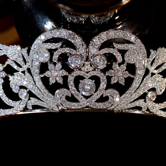 Load image into Gallery viewer, Cubic Zirconia European Bride Princess Diana Crown - TulleLux Bridal Crowns &amp;amp;  Accessories 
