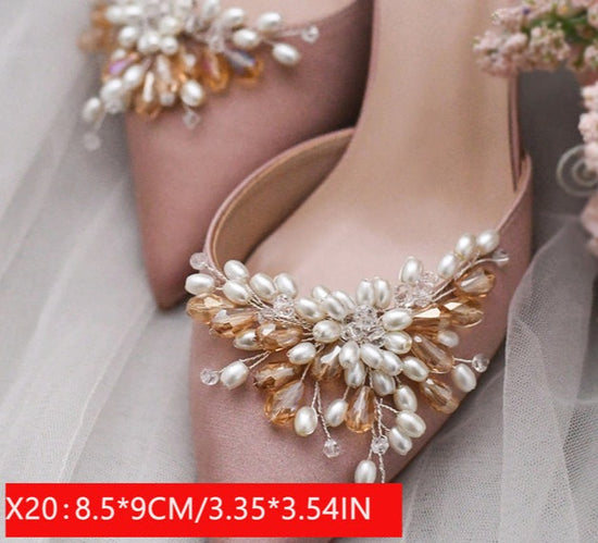  TEHAUX 2Pcs pearl buckle shoes decoration accessories jewelry &  watch accessories shoe decoration charms wedding shoe wedding heels shoe  clips jewelry bride rhinestone shoes alloy button : Clothing, Shoes &  Jewelry