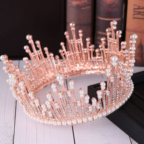 Load image into Gallery viewer, Full Crystal Queen Tiara Crown Wedding Bridal Pageant Hair Ornament Accessory - TulleLux Bridal Crowns &amp;amp;  Accessories 

