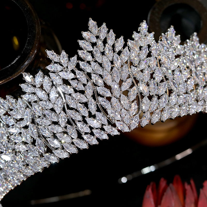 Cubic Zirconia Princess Royal High Tiara Wedding Crown - TulleLux Bridal Crowns &  Accessories 