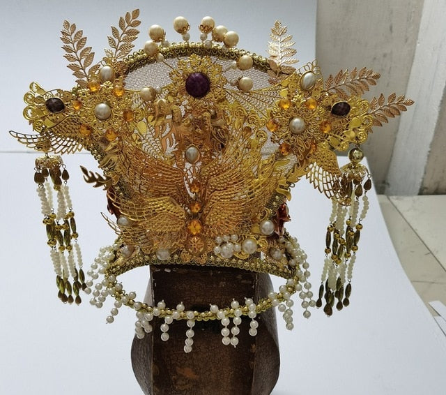 
                      
                        16 Designs Handmade Golden Empress Princess Hair Tiara Bride Wedding Headpiece - TulleLux Bridal Crowns &  Accessories 
                      
                    