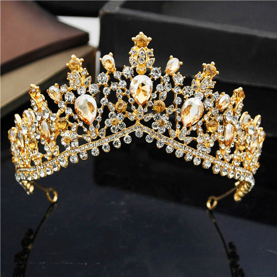 Vintage Colorful Crystal Tiaras Bridal Wedding Hair Jewelry - 7 Colors - TulleLux Bridal Crowns &  Accessories 