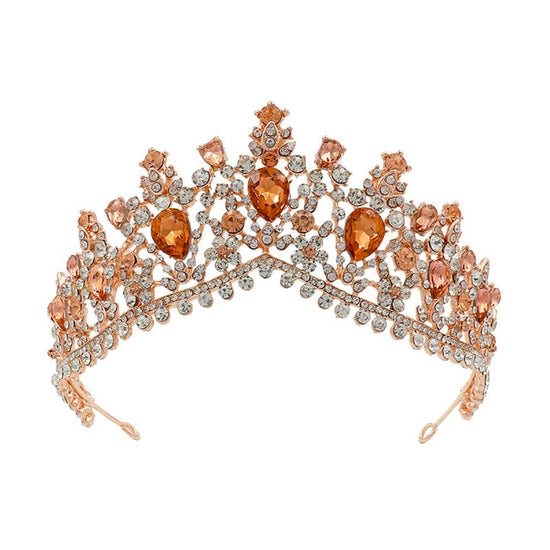 Vintage Colorful Crystal Tiaras Bridal Wedding Hair Jewelry - 7 Colors - TulleLux Bridal Crowns &  Accessories 