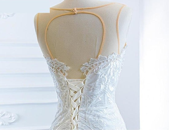 Lace Mermaid Sleeveless Vestido de Novia Wedding Bridal Dress with Cape - TulleLux Bridal Crowns &  Accessories 