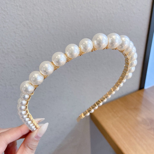 Total Opulence Gold Pearl Headband