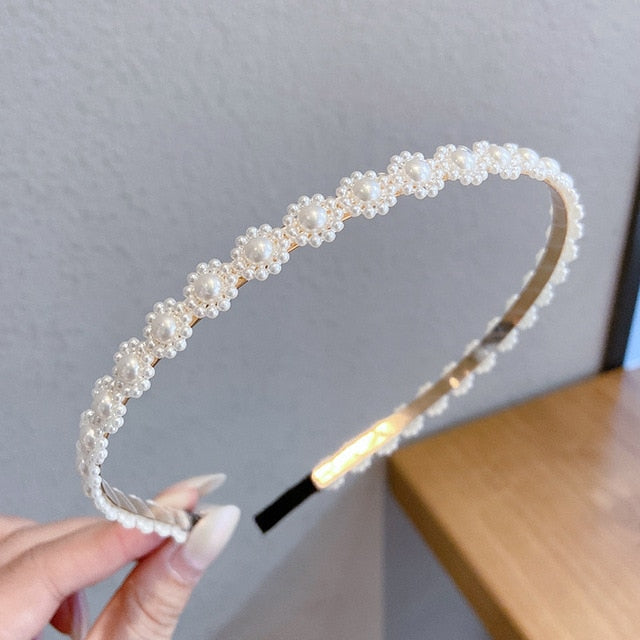 Gold Pearl Hairbands Handmade Wedding Bridal Headbands - TulleLux Bridal Crowns &  Accessories 