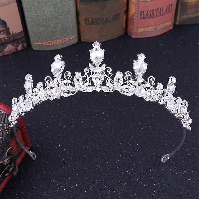 Load image into Gallery viewer, White Pink Blue Gold Red Crystal Princess Tiara - TulleLux Bridal Crowns &amp;amp;  Accessories 
