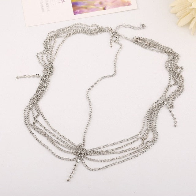 
                      
                        Boho Draping Crystal Elegant Bridal Head Chain - TulleLux Bridal Crowns &  Accessories 
                      
                    